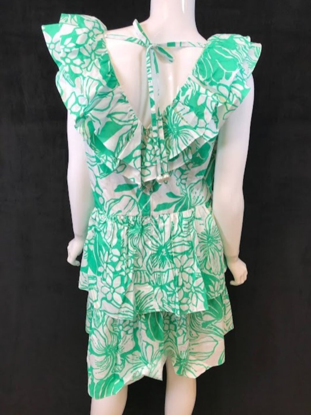 NWT Lilly Pulitzer RitaMarie V-Neck Ruffle Dress Spearmint Green Size 14 - Picture 2 of 13